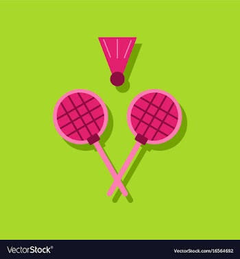 Flat icon design collection kids badminton in vector image