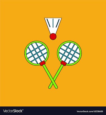 Flat icon design collection kids badminton vector image