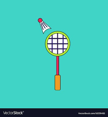 Flat icon design collection kids badminton vector image