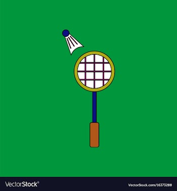 Flat icon design collection kids badminton vector image