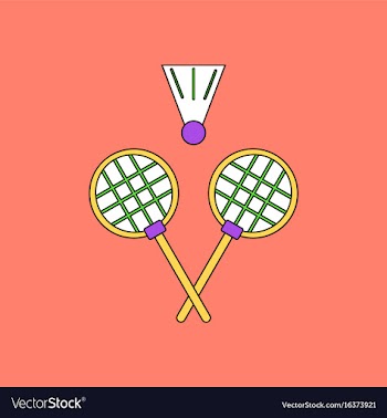 Flat icon design collection kids badminton vector image