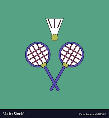 Flat icon design collection kids badminton vector image