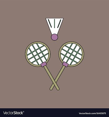 Flat icon design collection kids badminton vector image