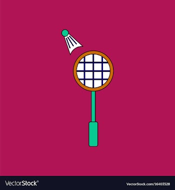 Flat icon design collection kids badminton vector image