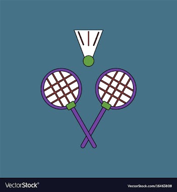 Flat icon design collection kids badminton vector image