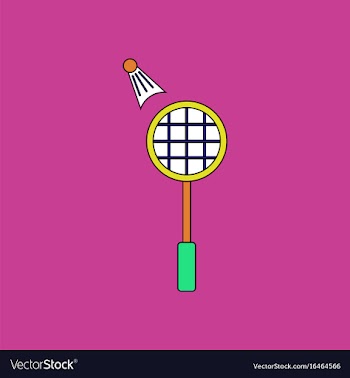 Flat icon design collection kids badminton vector image