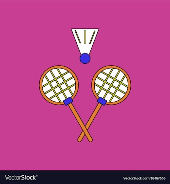 Flat icon design collection kids badminton vector image