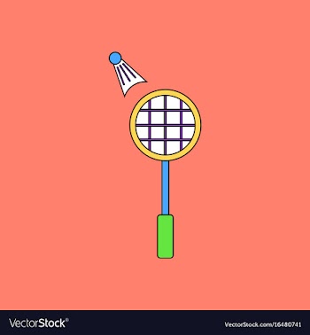 Flat icon design collection kids badminton vector image