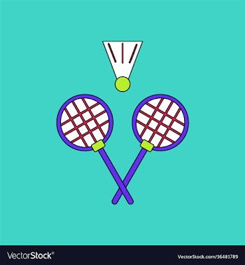 Flat icon design collection kids badminton vector image