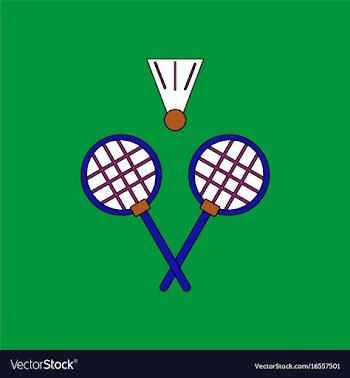 Flat icon design collection kids badminton vector image
