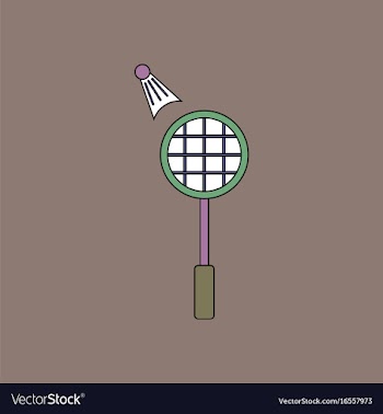 Flat icon design collection kids badminton vector image