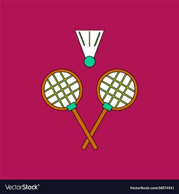 Flat icon design collection kids badminton vector image