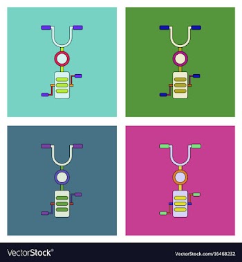 Flat icon design collection kids bicycle vector image