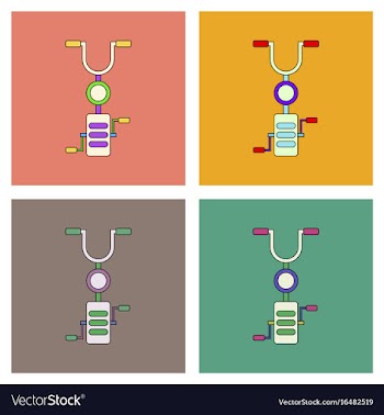 Flat icon design collection kids bicycle vector image
