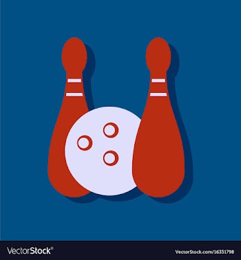 Flat icon design collection kids bowling in vector image