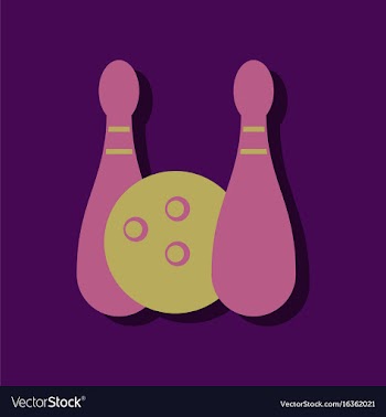 Flat icon design collection kids bowling in vector image