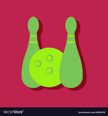 Flat icon design collection kids bowling in vector image