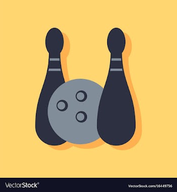 Flat icon design collection kids bowling in vector image