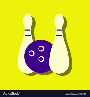 Flat icon design collection kids bowling in vector image