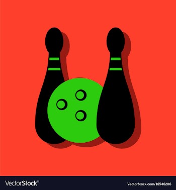 Flat icon design collection kids bowling in vector image