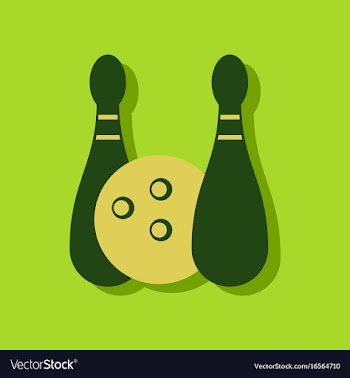 Flat icon design collection kids bowling in vector image