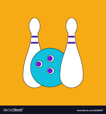Flat icon design collection kids bowling vector image
