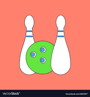 Flat icon design collection kids bowling vector image
