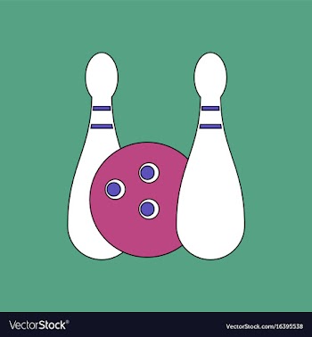 Flat icon design collection kids bowling vector image
