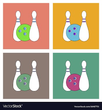 Flat icon design collection kids bowling vector image