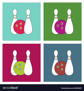 Flat icon design collection kids bowling vector image