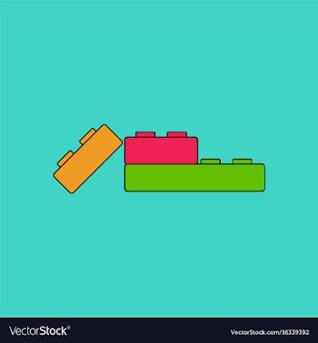 Flat icon design collection kids constructor vector image