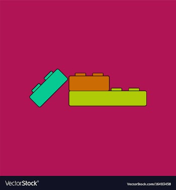 Flat icon design collection kids constructor vector image