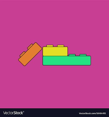 Flat icon design collection kids constructor vector image