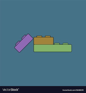 Flat icon design collection kids constructor vector image