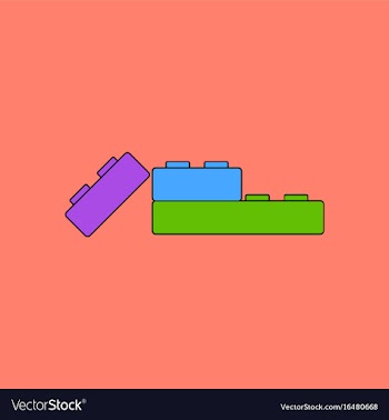 Flat icon design collection kids constructor vector image