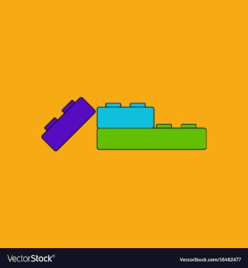 Flat icon design collection kids constructor vector image