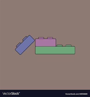 Flat icon design collection kids constructor vector image