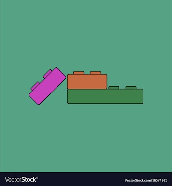 Flat icon design collection kids constructor vector image