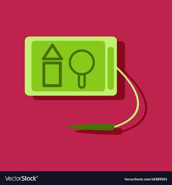 Flat icon design collection kids drawing board in vector image