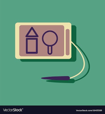 Flat icon design collection kids drawing board in vector image