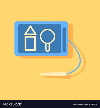 Flat icon design collection kids drawing board in vector image