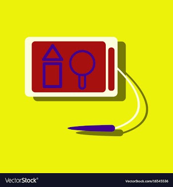 Flat icon design collection kids drawing board in vector image