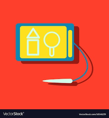 Flat icon design collection kids drawing board in vector image