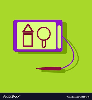 Flat icon design collection kids drawing board in vector image
