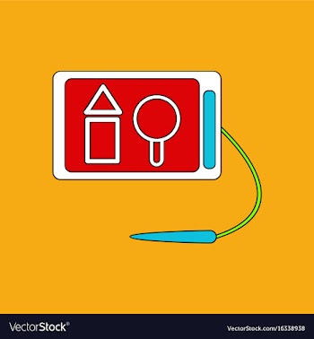 Flat icon design collection kids drawing board vector image