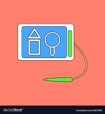 Flat icon design collection kids drawing board vector image