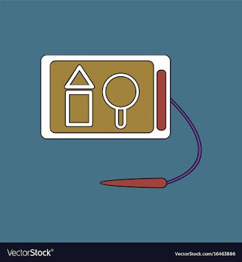 Flat icon design collection kids drawing board vector image