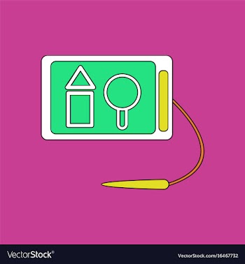 Flat icon design collection kids drawing board vector image