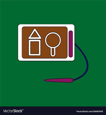 Flat icon design collection kids drawing board vector image