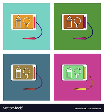 Flat icon design collection kids drawing board vector image